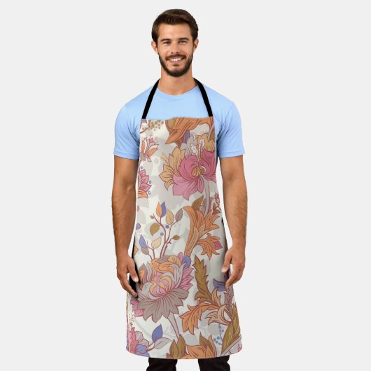 光カラフルの背景に花が咲いている。穏やかな船乗り エプロン (着用した状態)