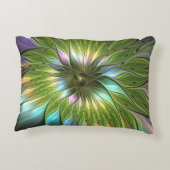 光カラフルファンタジーフラワーフラクタルアート アクセントクッション (裏面)