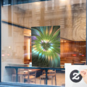 光カラフルファンタジーフラワーフラクタルアート ウィンドウサイン (カフェ窓)