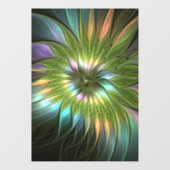 光カラフルファンタジーフラワーフラクタルアート ウィンドウサイン (シート)