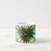 光カラフルファンタジーフラワーフラクタルアート エスプレッソカップ (正面)