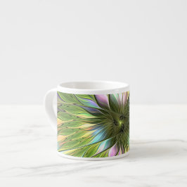 光カラフルファンタジーフラワーフラクタルアート エスプレッソカップ