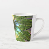 光カラフルファンタジーフラワーフラクタルアート カフェラテマグ (右)