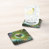 光カラフルファンタジーフラワーフラクタルアート コースター (右側)