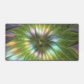 光カラフルファンタジーフラワーフラクタルアート デスクマット (正面)