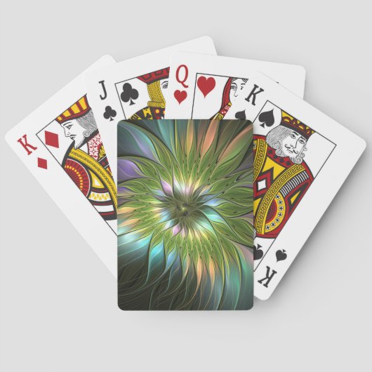 光カラフルファンタジーフラワーフラクタルアート トランプ (裏面)
