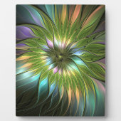 光カラフルファンタジーフラワーフラクタルアート フォトプラーク (正面)