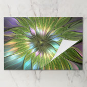 光カラフルファンタジーフラワーフラクタルアート ペーパーパッド (折り畳み)