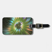 光カラフルファンタジーフラワーフラクタルアート ラゲッジタグ (正面横)