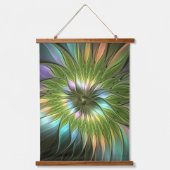 光カラフルファンタジーフラワーフラクタルアート 吊り下げ型タペストリー (正面)