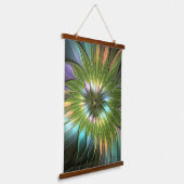 光カラフルファンタジーフラワーフラクタルアート 吊り下げ型タペストリー (傾斜あり)