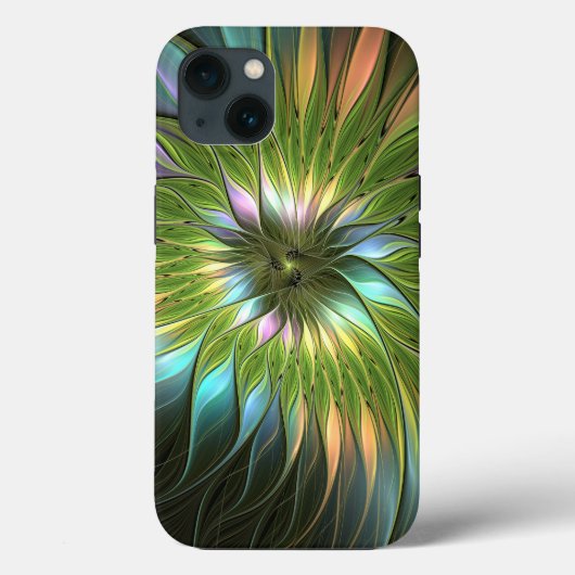 光カラフルファンタジーフラワーフラクタルアート Case-Mate iPhoneケース (裏面)