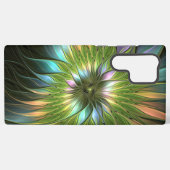 光カラフルファンタジーフラワーフラクタルアート SAMSUNG GALAXYケース (裏面横)