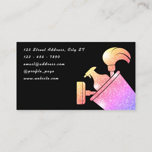 光カラフルフェイクのテクスチャー洗浄具 名刺 (裏面)