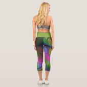 光カラフル抽象芸術トリップ（幻覚体験）のようなフラクタル カプリレギンス (裏面)