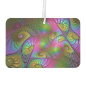 光カラフル抽象芸術トリップ（幻覚体験）のようなフラクタル カーエアーフレッシュナー (裏面)