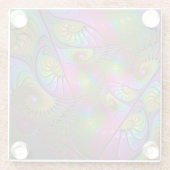 光カラフル抽象芸術トリップ（幻覚体験）のようなフラクタル ガラスコースター (裏面)