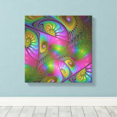 光カラフル抽象芸術トリップ（幻覚体験）のようなフラクタル キャンバスプリント (インサイチュ (ウッドフロア))