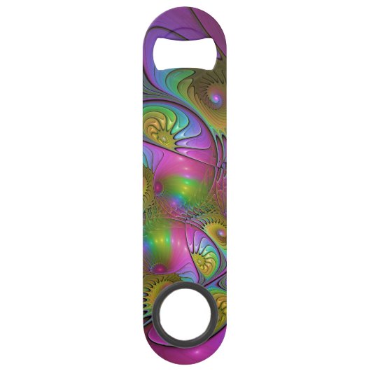 光カラフル抽象芸術トリップ（幻覚体験）のようなフラクタル スピード栓抜き (正面)