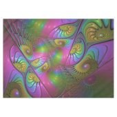 光カラフル抽象芸術トリップ（幻覚体験）のようなフラクタル テーブルクロス (正面(横))