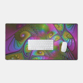 光カラフル抽象芸術トリップ（幻覚体験）のようなフラクタル デスクマット (キーボード&マウス)