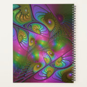 光カラフル抽象芸術トリップ（幻覚体験）のようなフラクタル プランナー手帳 (裏面)