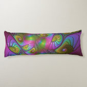 光カラフル抽象芸術トリップ（幻覚体験）のようなフラクタル ボディピロー (裏面)