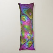 光カラフル抽象芸術トリップ（幻覚体験）のようなフラクタル ボディピロー (裏面 (縦))