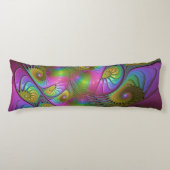 光カラフル抽象芸術トリップ（幻覚体験）のようなフラクタル ボディピロー (正面)