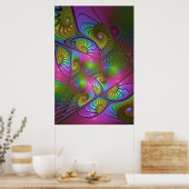 光カラフル抽象芸術トリップ(幻覚体験)のようなフラクタル ポスター (キッチン)