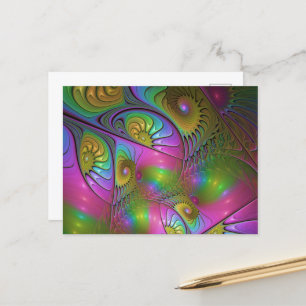 光カラフル抽象芸術トリップ(幻覚体験)のようなフラクタル ポストカード