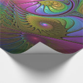 光カラフル抽象芸術トリップ（幻覚体験）のようなフラクタル ラッピングペーパー (角)