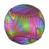 光カラフル抽象芸術トリップ（幻覚体験）のようなフラクタル 野球ボール (正面)