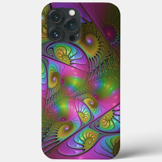 光カラフル抽象芸術トリップ（幻覚体験）のようなフラクタル Case-Mate iPhoneケース (裏面)