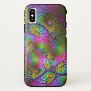 光カラフル抽象芸術トリップ(幻覚体験)のようなフラクタル iPhone XSケース