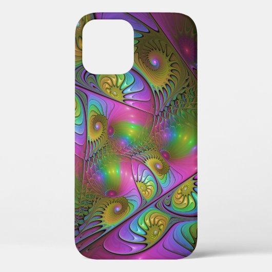 光カラフル抽象芸術トリップ(幻覚体験)のようなフラクタル Case-Mate iPhoneケース (裏面)