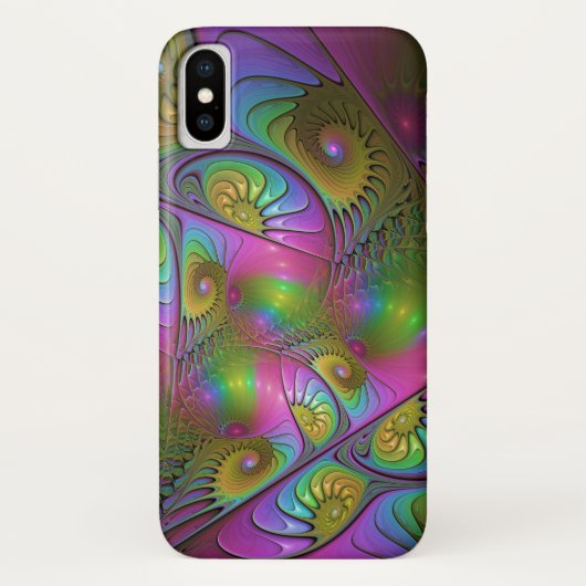 光カラフル抽象芸術トリップ（幻覚体験）のようなフラクタル Case-Mate iPhoneケース (裏面)