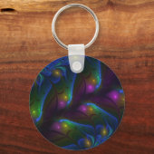 光カラフル抽象芸術フラモダンルトリップ（幻覚体験）のようなタル キーホルダー (正面)