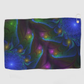 光カラフル抽象芸術フラモダンルトリップ（幻覚体験）のようなタル ゴルフタオル (横)