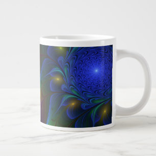 光カラフル抽象芸術フラモダンルトリップ(幻覚体験)のようなタル ジャンボコーヒーマグカップ