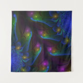 光カラフル抽象芸術フラモダンルトリップ（幻覚体験）のようなタル タペストリー (正面(横))