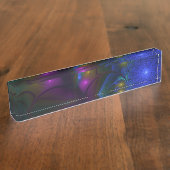 光カラフル抽象芸術フラモダンルトリップ(幻覚体験)のようなタル デスクネームプレート (側面)