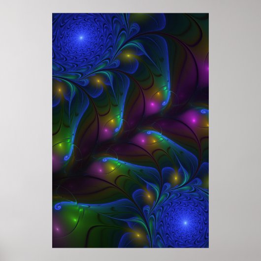 光カラフル抽象芸術フラモダンルトリップ(幻覚体験)のようなタル ポスター (正面)