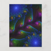光カラフル抽象芸術フラモダンルトリップ（幻覚体験）のようなタル ポストカード (正面)