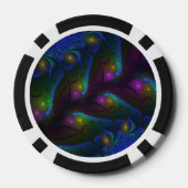 光カラフル抽象芸術フラモダンルトリップ（幻覚体験）のようなタル ポーカーチップ (裏面)