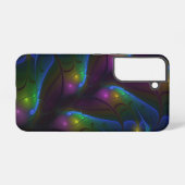 光カラフル抽象芸術フラモダンルトリップ（幻覚体験）のようなタル SAMSUNG GALAXYケース (裏面横)