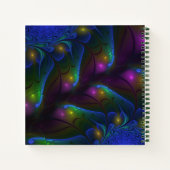 光カラフル抽象芸術モダンフラクタル名 ノートブック (裏面)