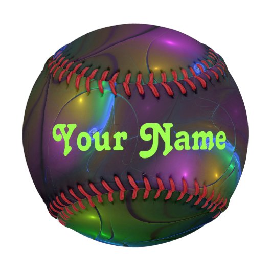 光カラフル抽象芸術モダンフラクタル名 野球ボール (正面)