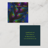 光カラフル抽象芸術モダンフラクタル スクエア名刺 (正面/裏面)