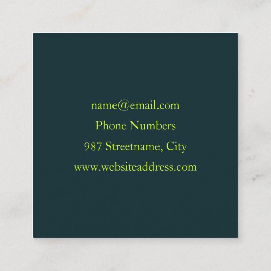 光カラフル抽象芸術モダンフラクタル スクエア名刺 (裏面)